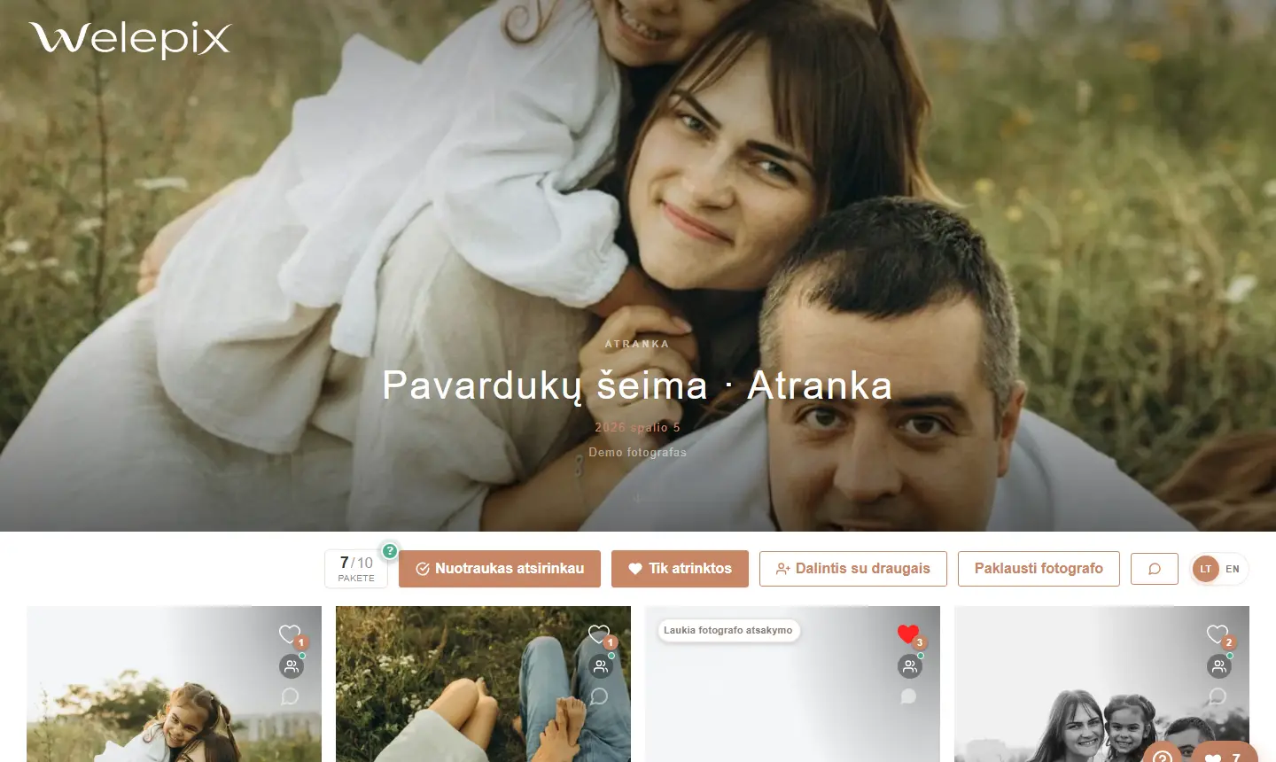 Dalinimosi puslapio viršelis