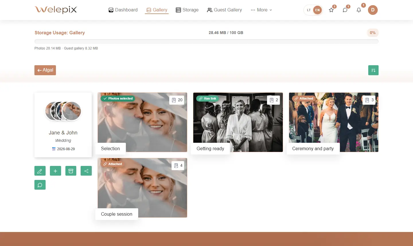Gallery with folders